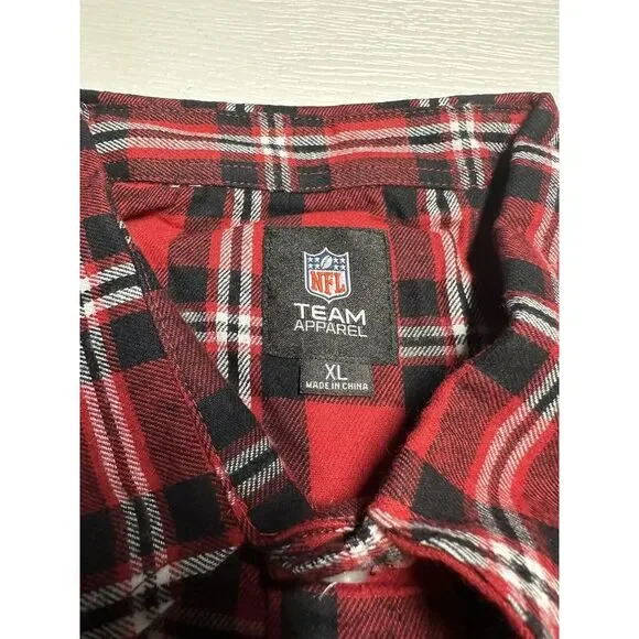 NWT Men's FOCO Atlanta Falcons NFL Long Sleeve Plaid Flannel Shirt Size XL - Picture 7 of 8